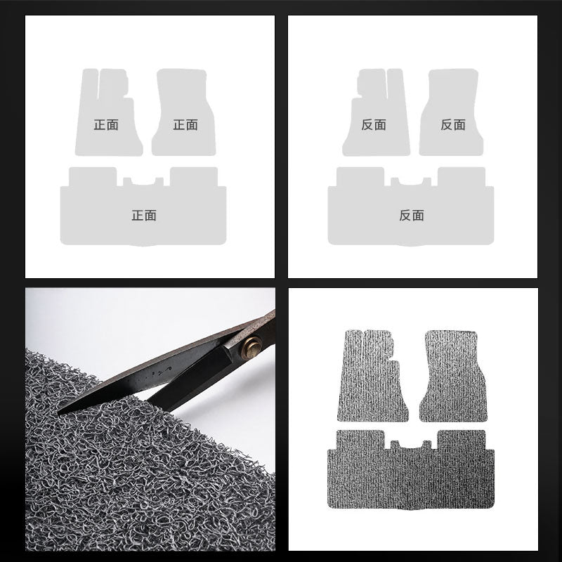 PVC Coil Car Floor Mat, Thick Noodle Loop, Dirt-Trapping, Waterproof, Custom-Cut Roll, Multi-Color Wholesale