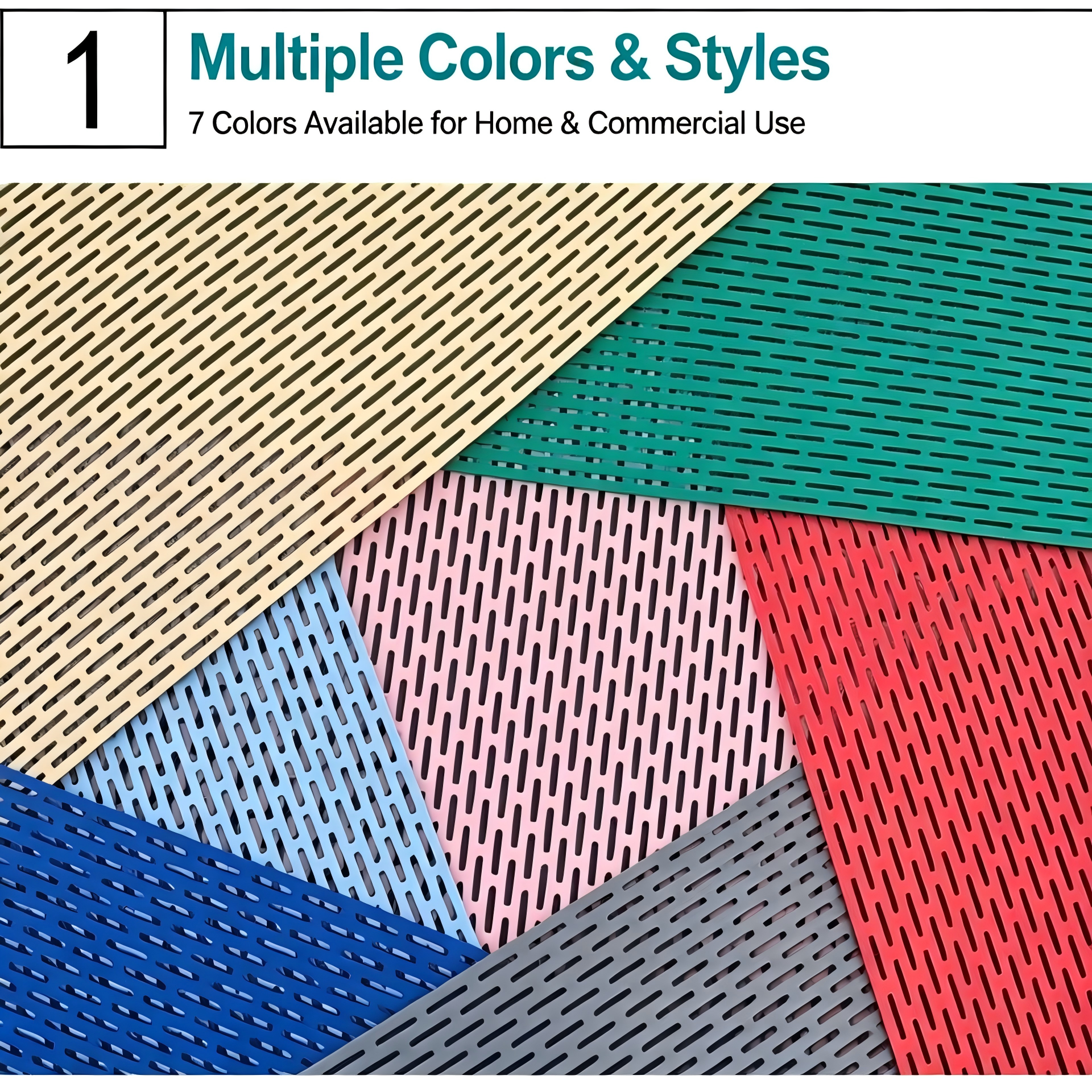 Non-Slip PVC Pool Drainage Mat, Open-Grid Anti-Slip, Dirt-Trapping, Cuttable, Multi-Scene Use