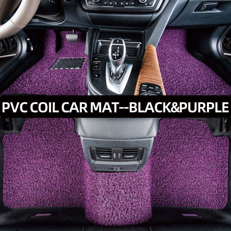 PVC Coil Car Floor Mat, Thick Noodle Loop, Dirt-Trapping, Waterproof, Custom-Cut Roll, Multi-Color Wholesale