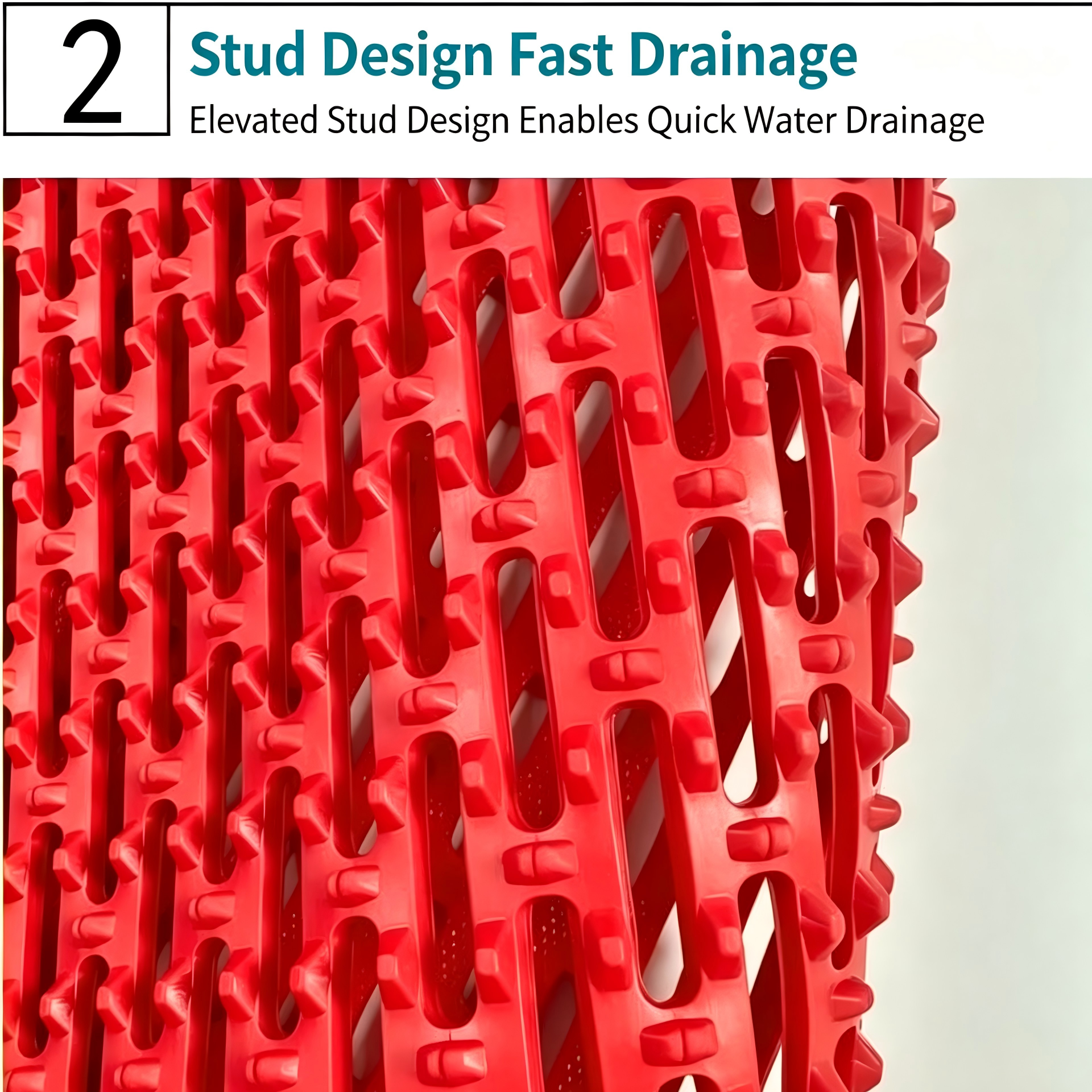 Non-Slip PVC Pool Drainage Mat, Open-Grid Anti-Slip, Dirt-Trapping, Cuttable, Multi-Scene Use