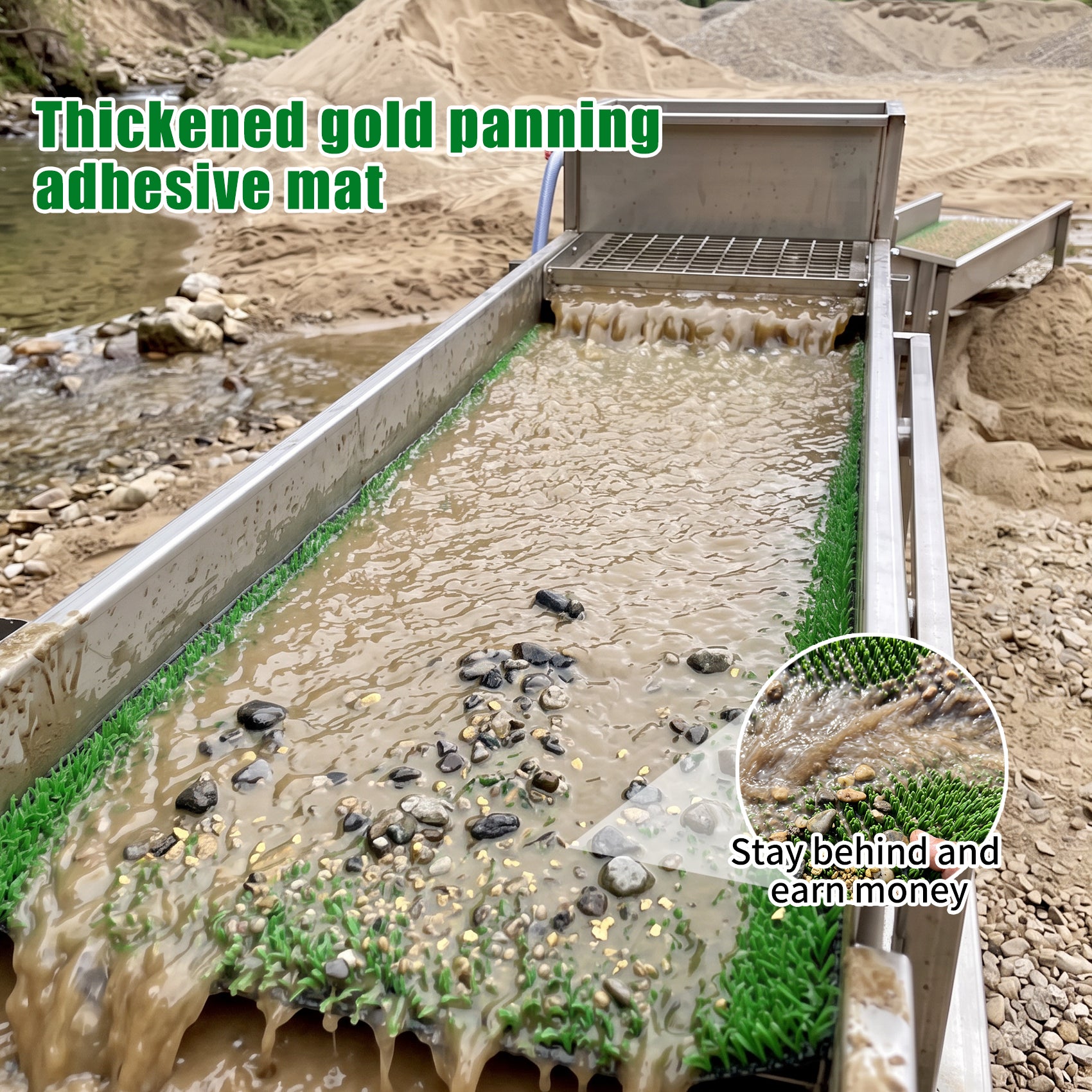 Thickened Gold Sluice Mat - High-Density Grass Mat for Maximum Gold Recovery