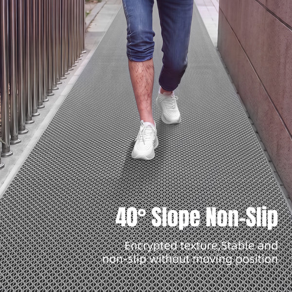 PVC S Mat, Anti-Slip Drainage Floor Mat, Waterproof Scraper Mat, Easy Clean, Custom Cut to Size