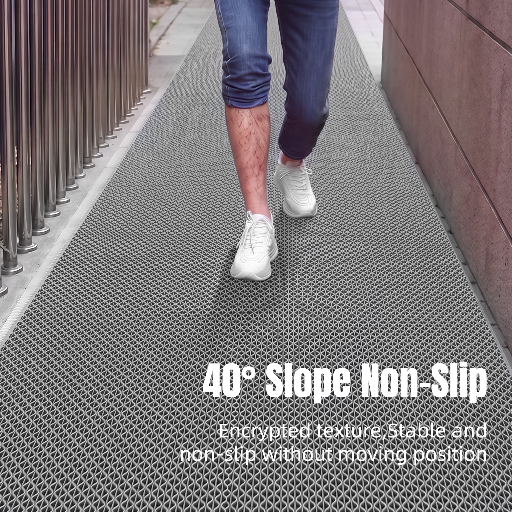 PVC S Mat, Anti-Slip Drainage Floor Mat, Waterproof Scraper Mat, Easy Clean, Custom Cut to Size