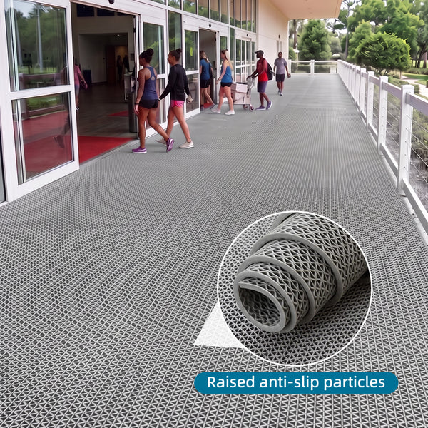 PVC S Mat, Anti-Slip Drainage Floor Mat, Waterproof Scraper Mat, Easy Clean, Custom Cut to Size